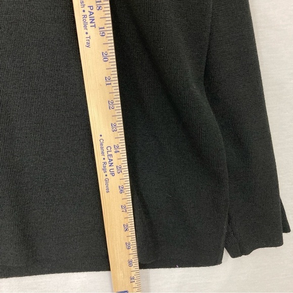 Liz Claiborne Black V Neck Floral Embellished Long Sleeve Sweater 2X - Picture 5 of 8